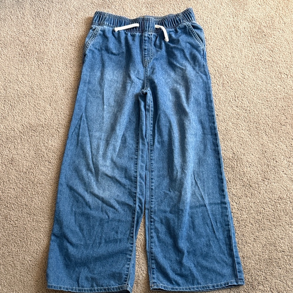 Blue Wide-Leg Denim Pants Old Navy
